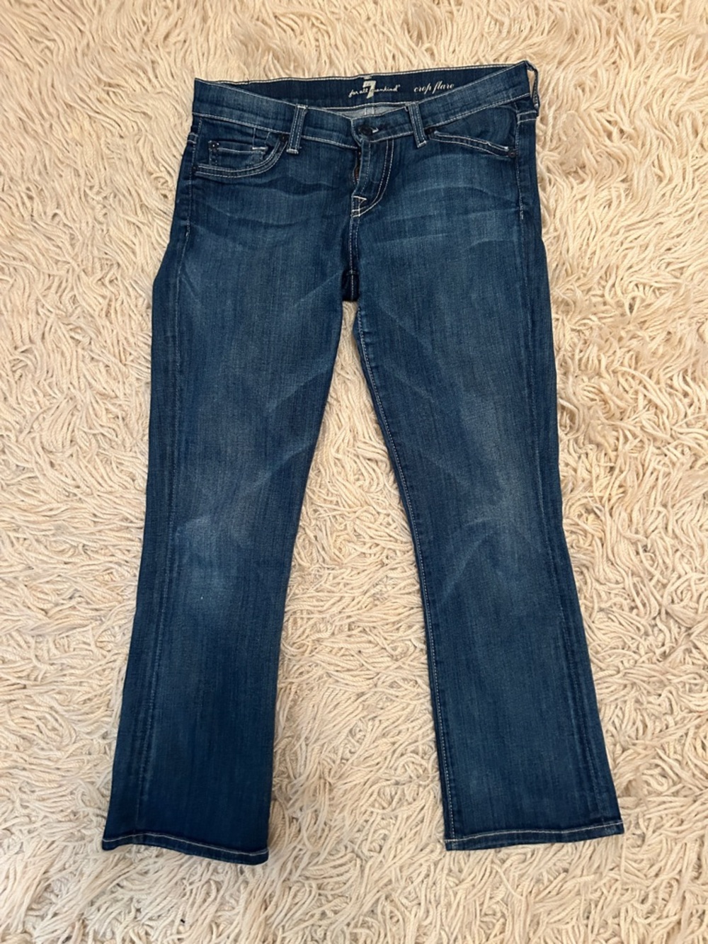 7 For All Mankind Dark Blue Cropped flare Jeans